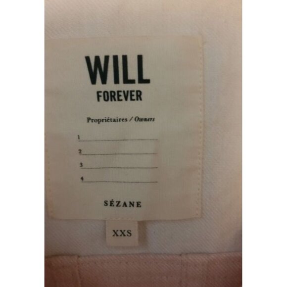 Sezane Jacket Womens XXS Will Denim Chore Coat Patchwork Ecru Pink Beige BUST34 - Picture 4 of 5